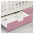 СТУВА Кроватка детская с ящиками, розовый