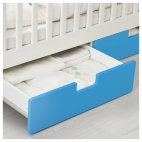 СТУВА Кроватка детская с ящиками, синий