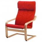 ПОЭНГ кресло средней жесткости с светло-коричневым основанием