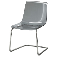 Светло-серый хромированный стул ТОБИАС