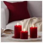 КОРНИГ Формовая свеча, ароматическая, 3 шт, романтика лета, бордовый