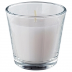 ОМТАЛАД Ароматическая свеча в стакане, Шелковистый мускус, белый