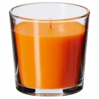СИНЛИГ Ароматическая свеча в стакане, Солнечный мандарин оранжевый, оранжевый