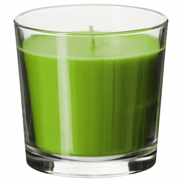 СИНЛИГ Ароматическая свеча в стакане, Зеленое яблоко зеленый, зеленый