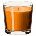 СИНЛИГ Ароматическая свеча в стакане, Солнечный мандарин оранжевый, оранжевый