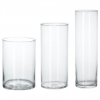 ЦИЛИНДР Набор ваз,3 штуки, прозрачное стекло