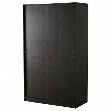 ТОДАЛЕН гардероб с раздвижными дверьми черно-коричневый