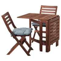 ЭПЛАРО Стол+2 складных стула,д/сада, коричневая морилка, Холло бежевый