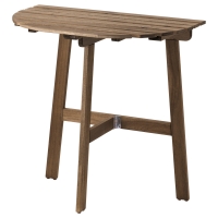 АСКХОЛЬМЕН Пристенный стол, садовый, складной серо-коричневая морилка