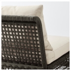 КУНГСХОЛЬМЕН/ХОЛЛО Садовое угловое кресло+столик, черно-коричневый, бежевый