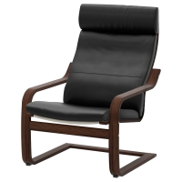 ПОЭНГ кресло c подушкой и черно-коричневым основанием