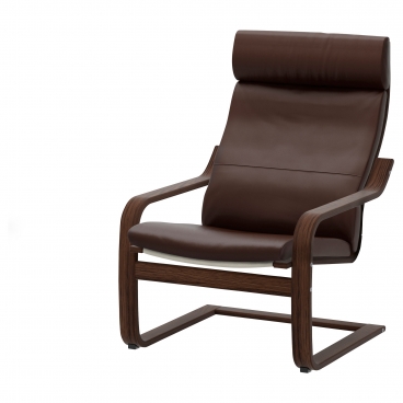 ПОЭНГ кресло c подушкой и черно-коричневым основанием