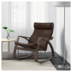 ПОЭНГ кресло-качалка с коричневым каркасом