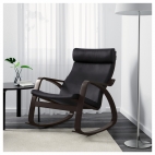 ПОЭНГ кресло-качалка с черно-коричневым каркасом