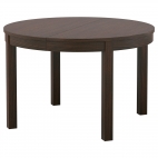 круглый коричневый раздвижной стол БЬЮРСТА