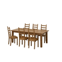 СТУРНЭС/КАУСТБИ Стол и 6 стульев, морилка,антик