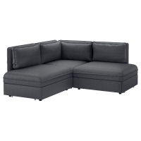 ВАЛЛЕНТУНА 3-местный угловой диван-кровать, Хилларед темно-серый