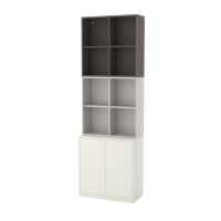 ЭКЕТ Комбинация шкафов с цоколем, белый/светло-серый, темно-серый