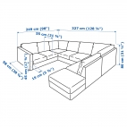ВИМЛЕ 6-местный п-образный диван