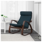 ПОЭНГ кресло-качалка средней жесткости с коричневым каркасом