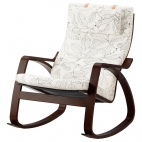 ПОЭНГ кресло-качалка средней жесткости с коричневым каркасом