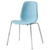 ЛЕЙФ-АРНЕ стул голубой, хромированный