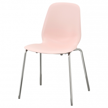 ЛЕЙФ-АРНЕ стул розовый, хромированный