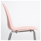 розовый хромированный стул ЛЕЙФ-АРНЕ