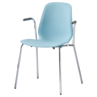 ЛЕЙФ-АРНЕ кресло легкое голубое с хромированными ножками