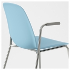 ЛЕЙФ-АРНЕ кресло легкое голубое с хромированными ножками