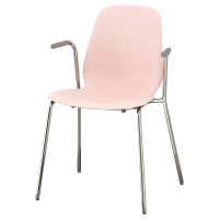 ЛЕЙФ-АРНЕ кресло легкое розовое с хромированными ножками