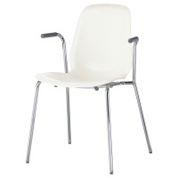 легкое белое кресло ЛЕЙФ-АРНЕ с хромированными ножками