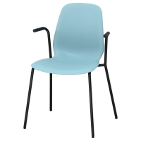 ЛЕЙФ-АРНЕ кресло легкое голубое с черными ножками