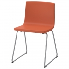 БЕРНГАРД стул оранжевый с хромированными ножками