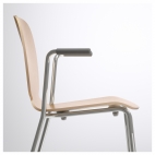 Легкое кресло СВЕН-БЕРТИЛЬ березового цвета с хромированным основанием