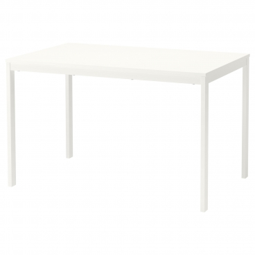 ВАНГСТА длинный раздвижной стол белый