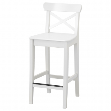 ИНГОЛЬФ стул барный белый, высота 63 см
