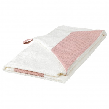 ТИЛЛГИВЕН полотенце с капюшоном белый, розовый