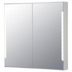 СТОРЙОРМ шкафчик зеркальный с подсветкой 2 дверцы белый ширина 100 см