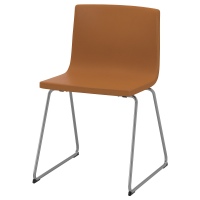 коричневый стул БЕРНГАРД с хромированными ножками