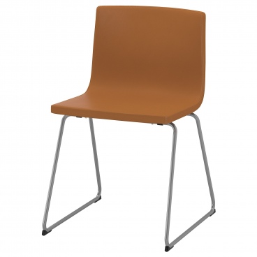 БЕРНГАРД стул коричневый с хромированными ножками