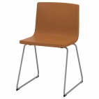 коричневый стул БЕРНГАРД с хромированными ножками
