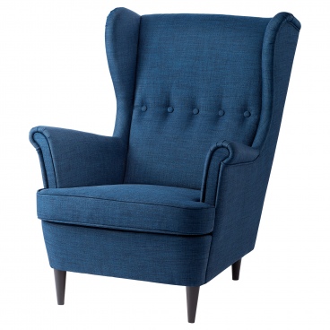 СТРАНДМОН кресло с подголовником синее