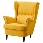 желтое кресло СТРАНДМОН с подголовником