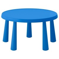 МАММУТ стол детский круглый синий