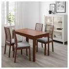 ЭКЕДАЛЕН Раздвижной стол, коричневый, 80/120x70 см