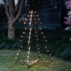СТРОЛА Светильник напольный, светодиодный, для сада, дерево черный