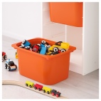 ТРУФАСТ Комбинация д/хранения+контейнеры, белый, оранжевый, 46x30x145 см