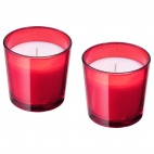 ВИНТЕРФЕСТ Ароматическая свеча в стакане, красный Пять зимних пряностей, красный, 7.5 см