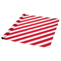 ВИНТЕР 2019 Рулон оберточной бумаги, красный, белый в полоску, 4x1.2 м